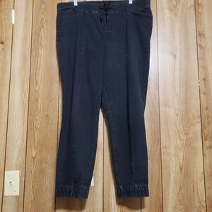 Terra & Sky Jeans Plus Women 1X  jeans Pull On Black  Denim Stretch jogger